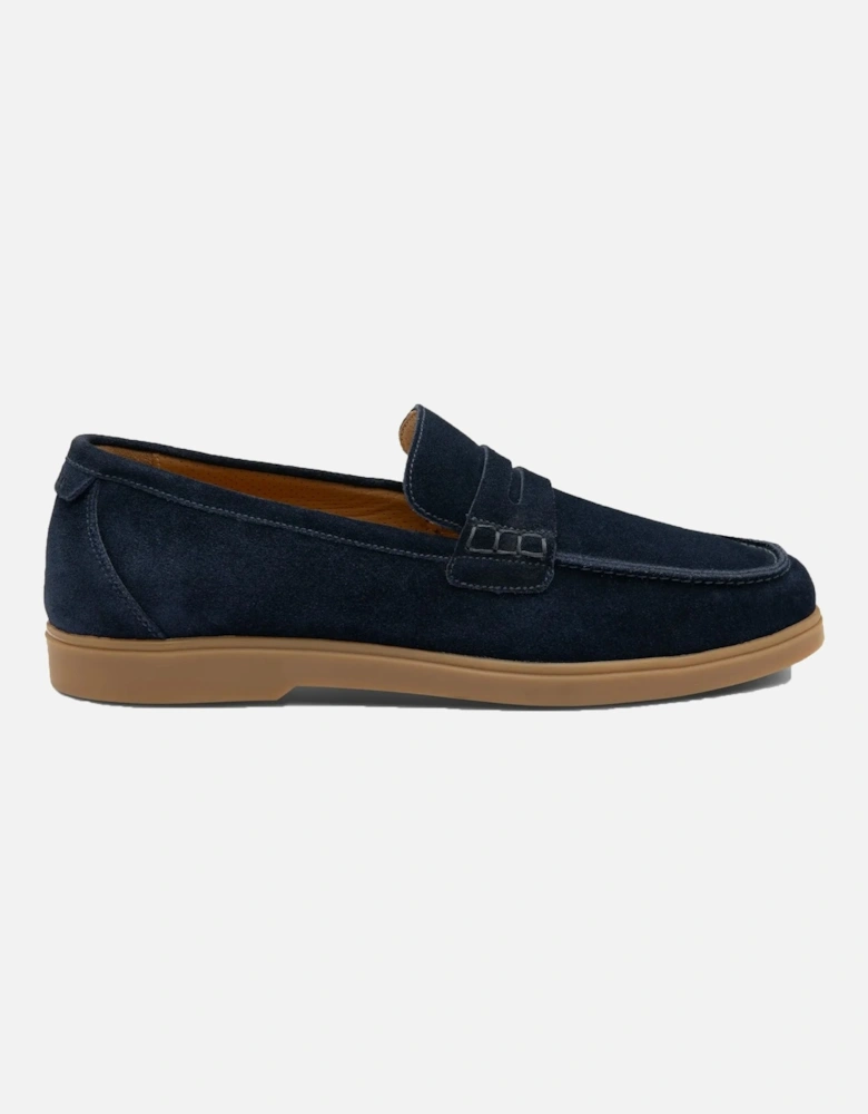 Lucca Navy Suede Loafer Navy