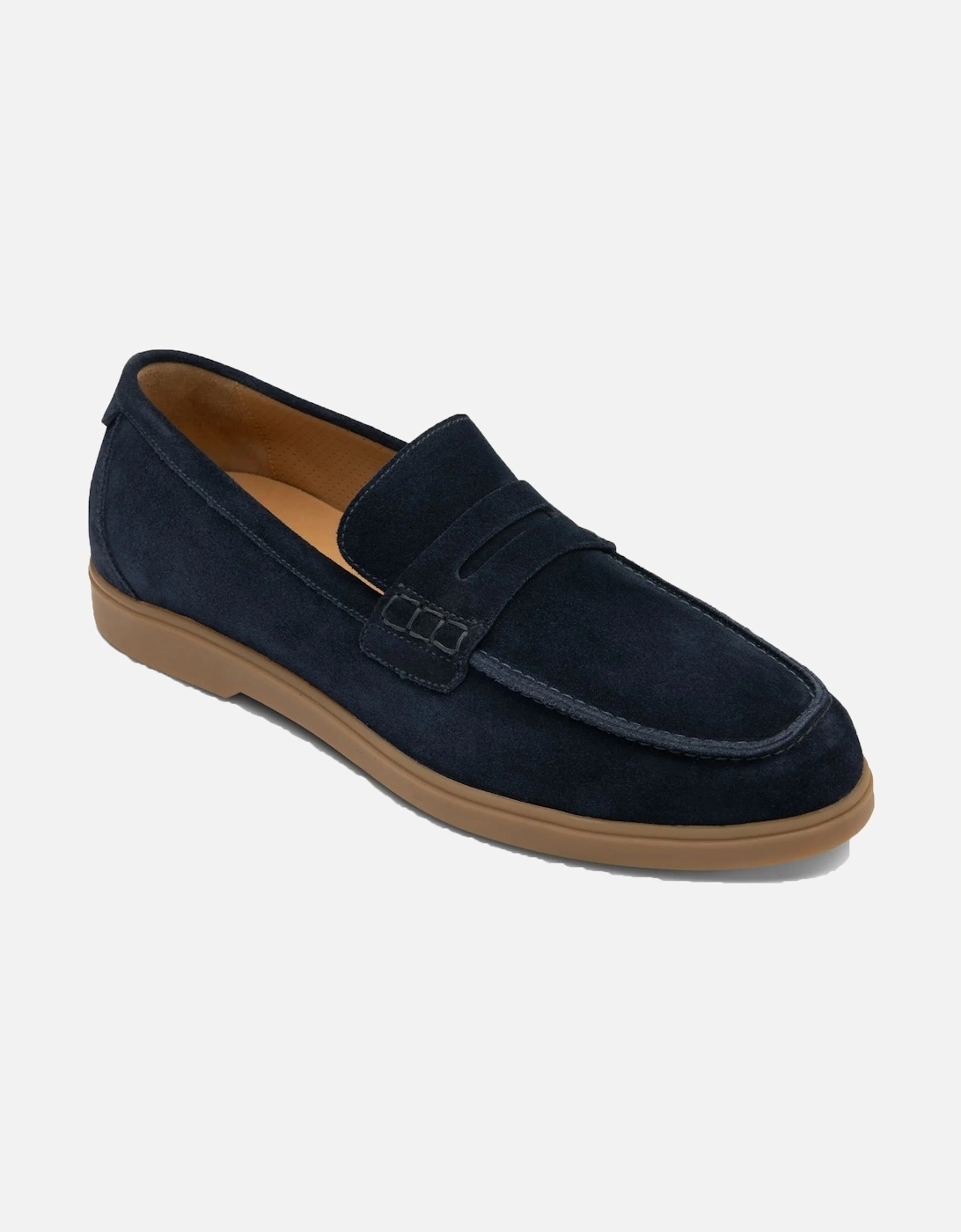 Lucca Navy Suede Loafer Navy