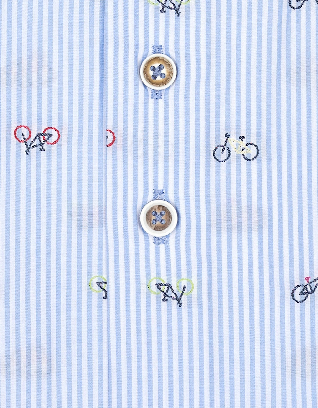 Biycle Print Cutaway Collar Shirt Light Blue