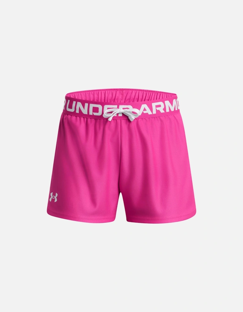 Youths Girls Play Up Solid Shorts (Pink)