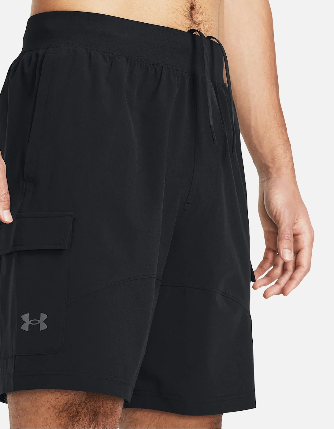 Mens Stretch Woven Cargo Shorts (Black), 5 of 4