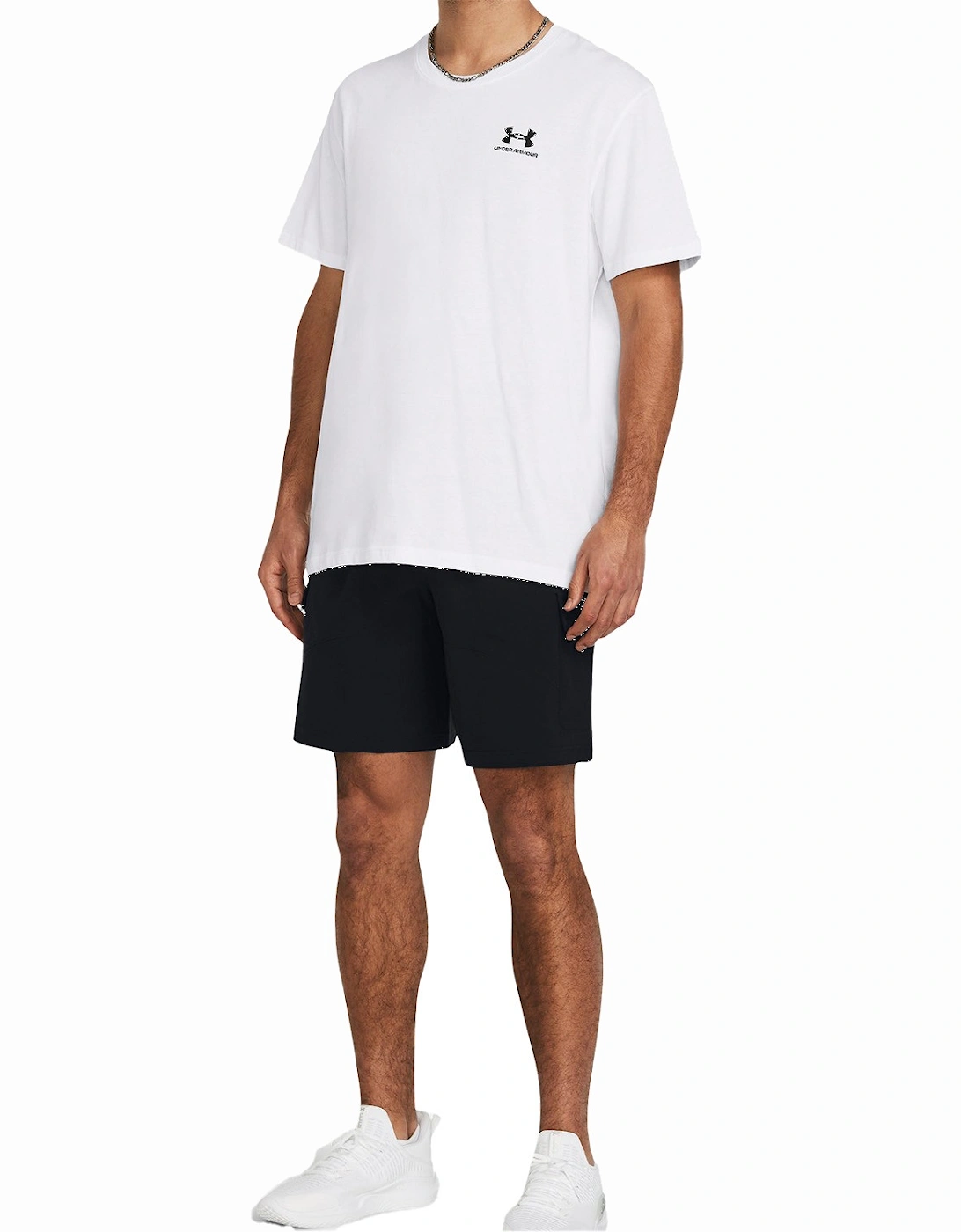 Mens Stretch Woven Cargo Shorts (Black)