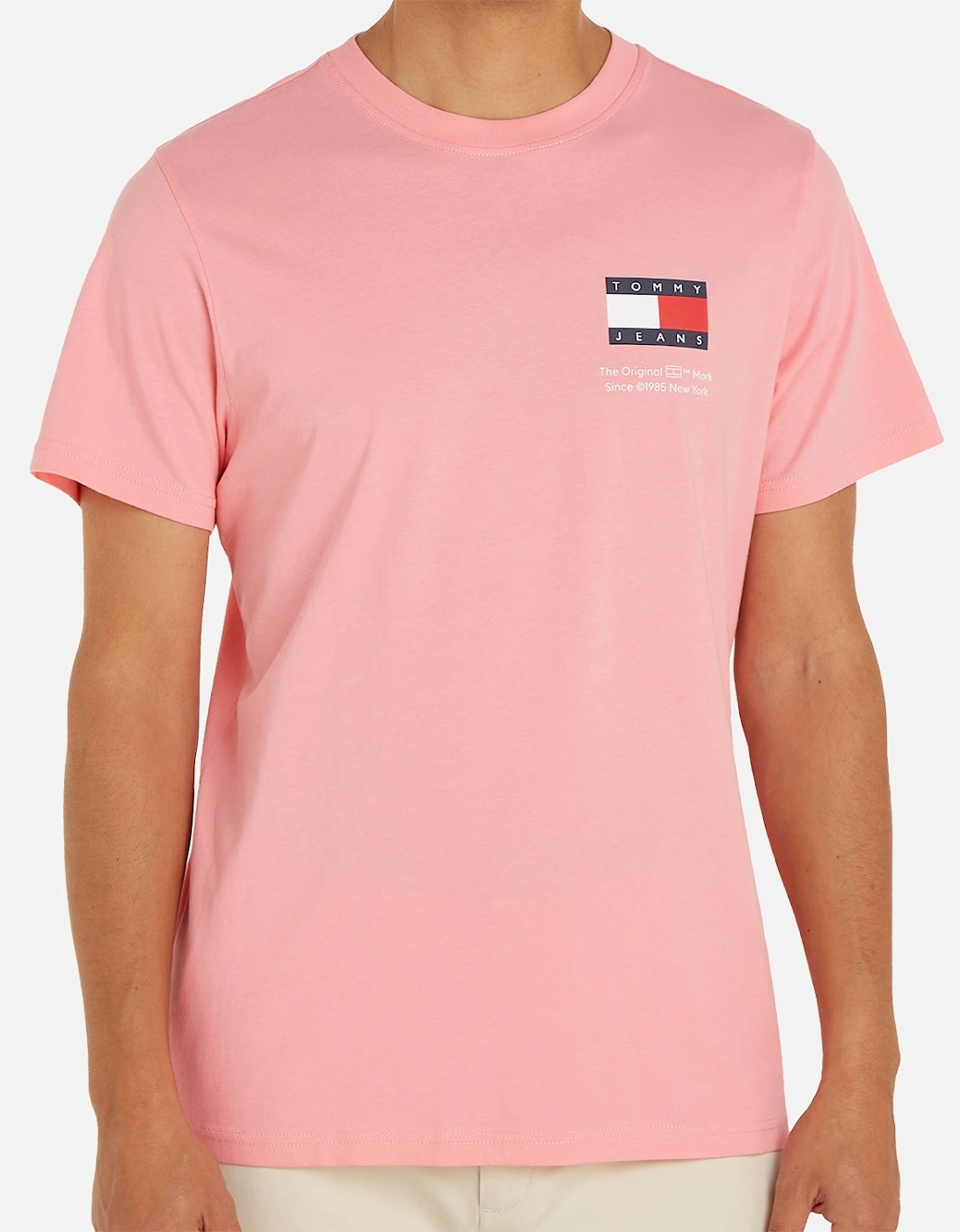 Mens Slim Essential Flag T-Shirt (Pink)