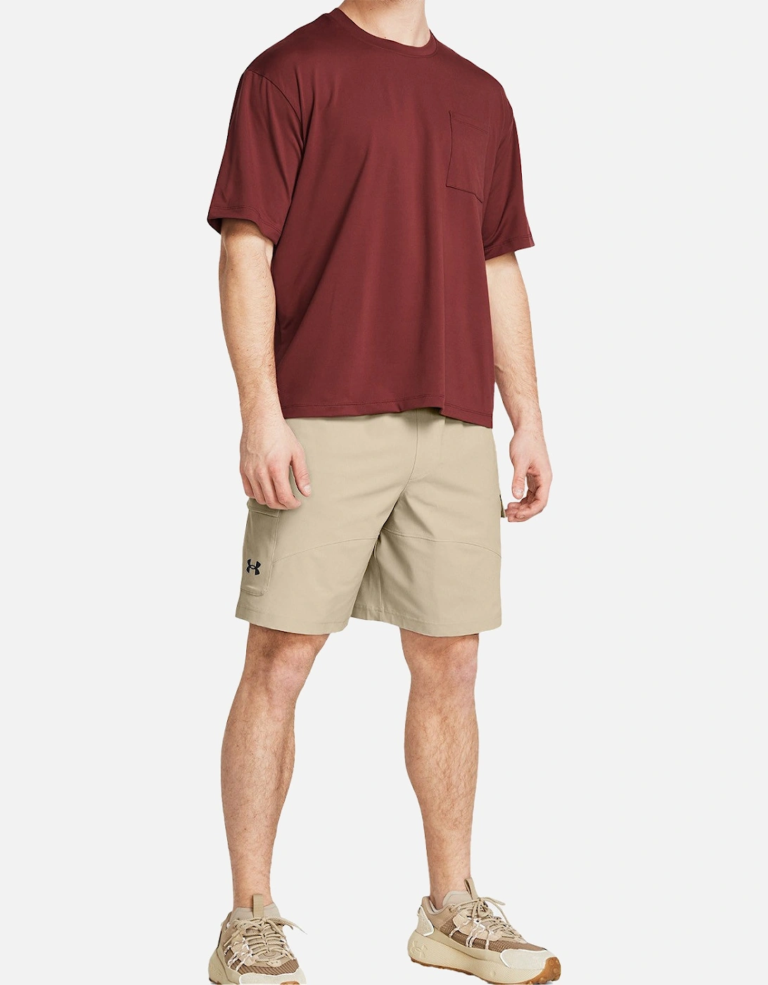 Mens Stretch Woven Cargo Shorts (Rock)