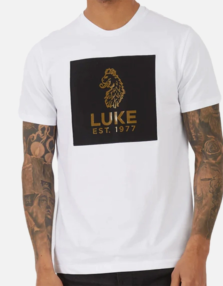 Luke Mens Cambodia Large Patch T-Shirt (White)