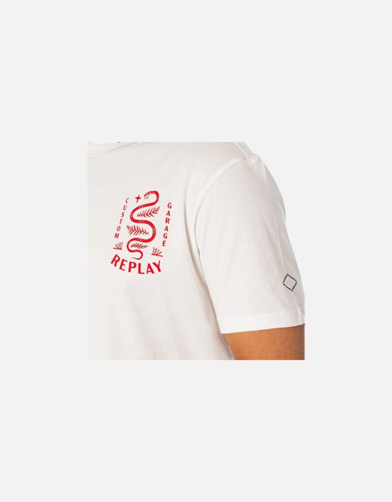Mens Custom Garage Snake T-Shirt (Ecru)
