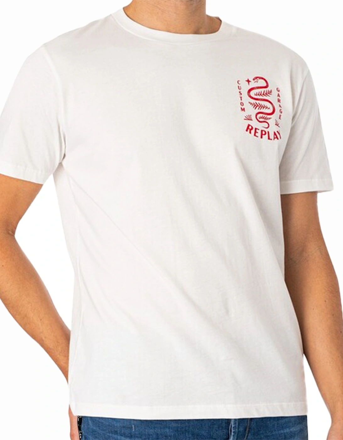 Mens Custom Garage Snake T-Shirt (Ecru), 6 of 5