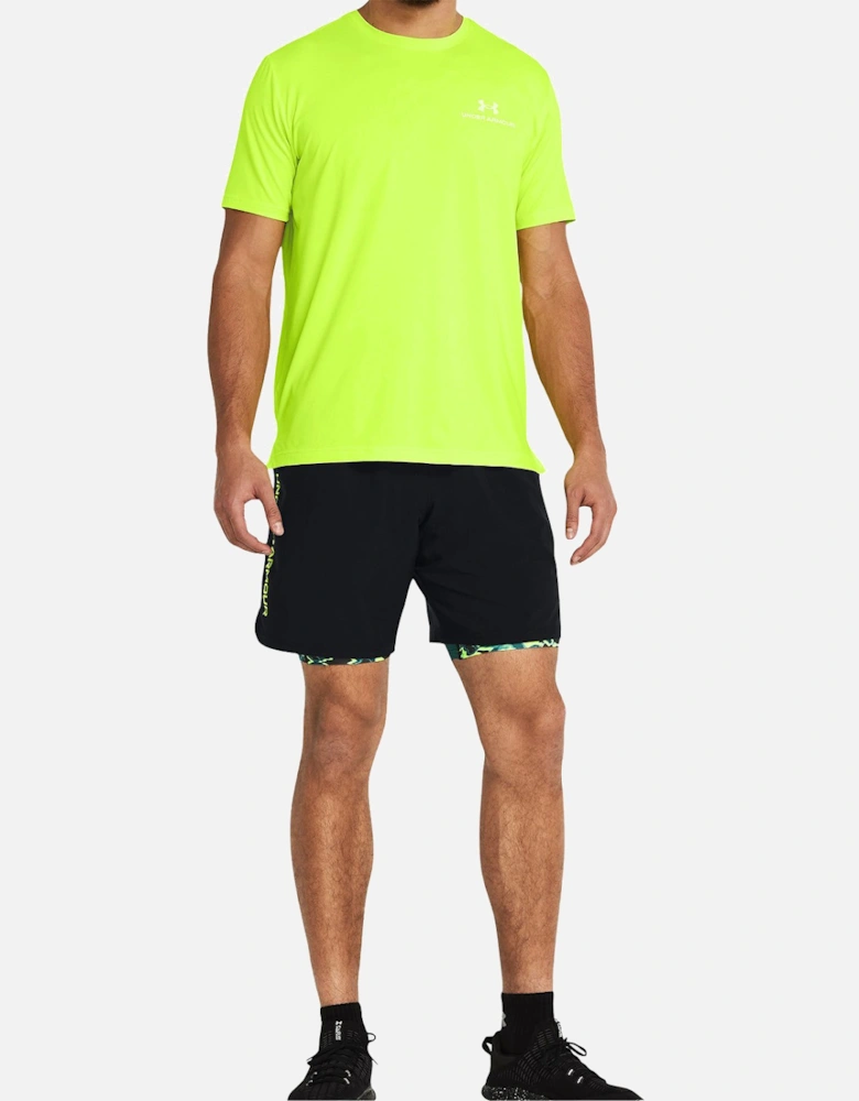 Mens Tech Woven Wordmark Shorts (Black/Yellow)