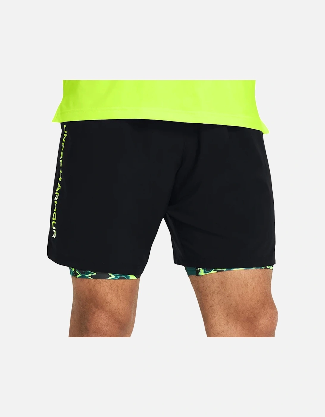 Mens Tech Woven Wordmark Shorts (Black/Yellow)