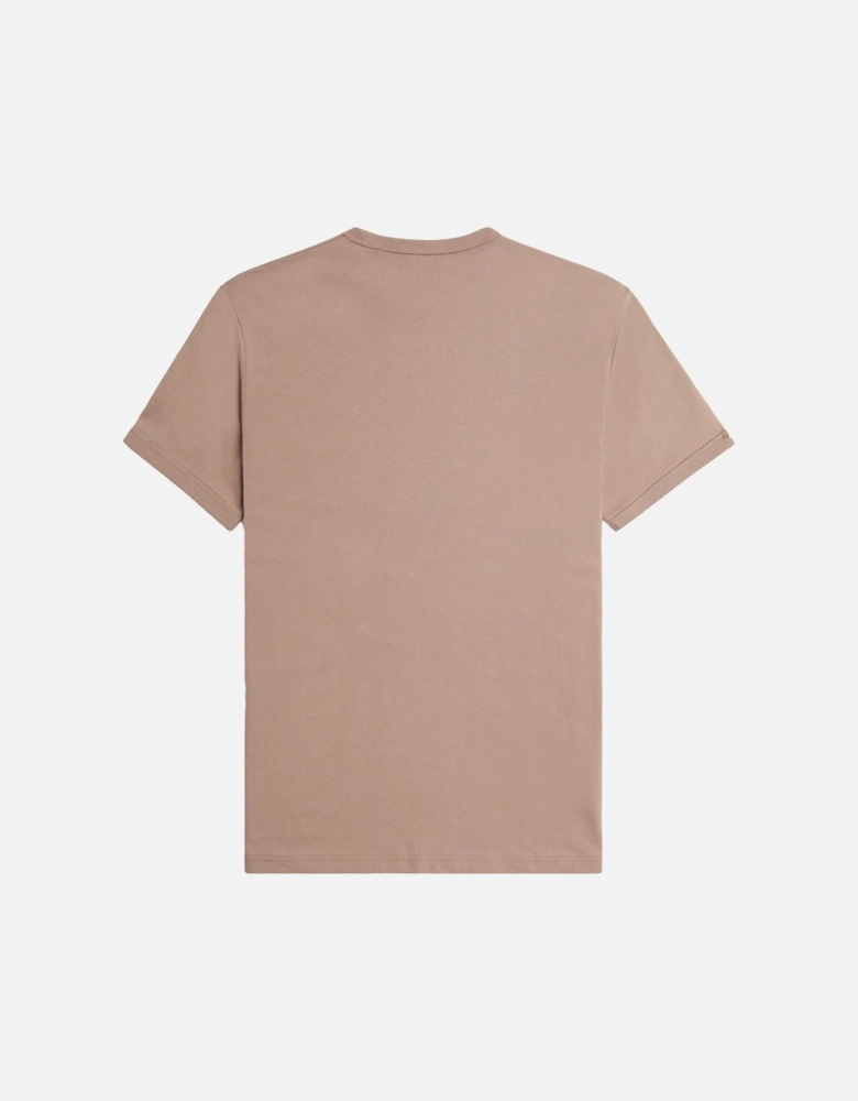 Mens Ringer T-Shirt (Dark Pink)