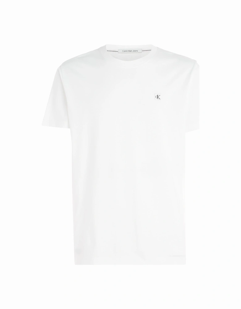 Mens Embroidered Badge T-Shirt (White)