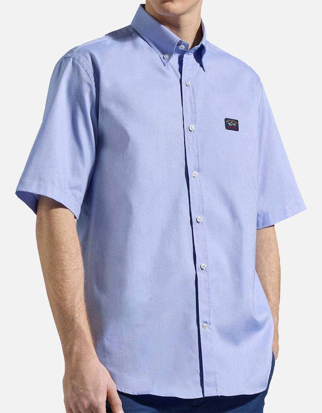 Mens S/S Emb Logo Oxford Shirt (Blue)