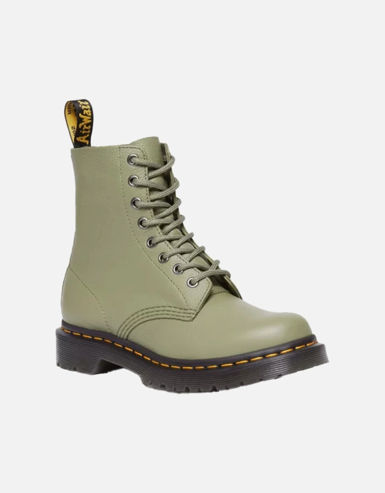 Dr. Martens Womens 1460 Pascal Virginia Leather Boots (Olive)