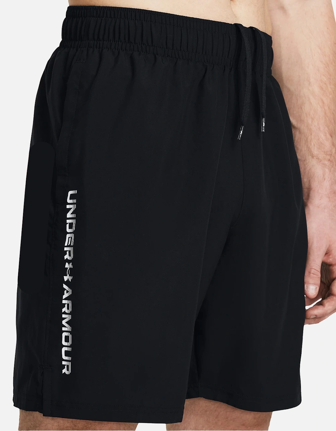 Mens Tech Woven Wordmark Shorts (Black/White), 7 of 6