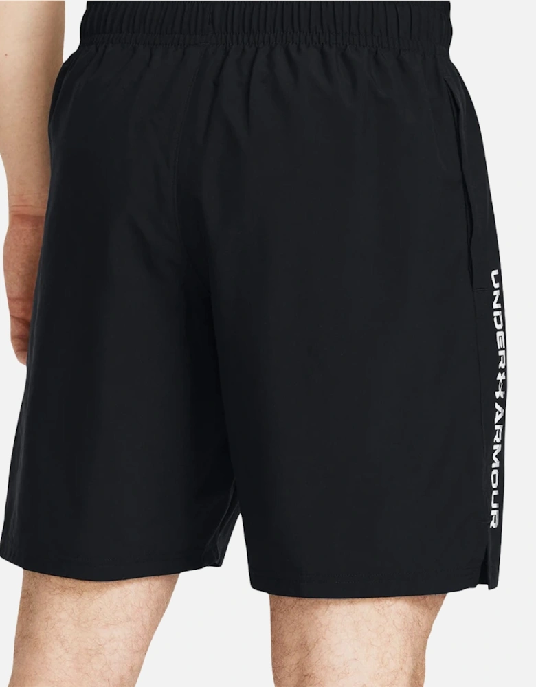 Mens Tech Woven Wordmark Shorts (Black/White)