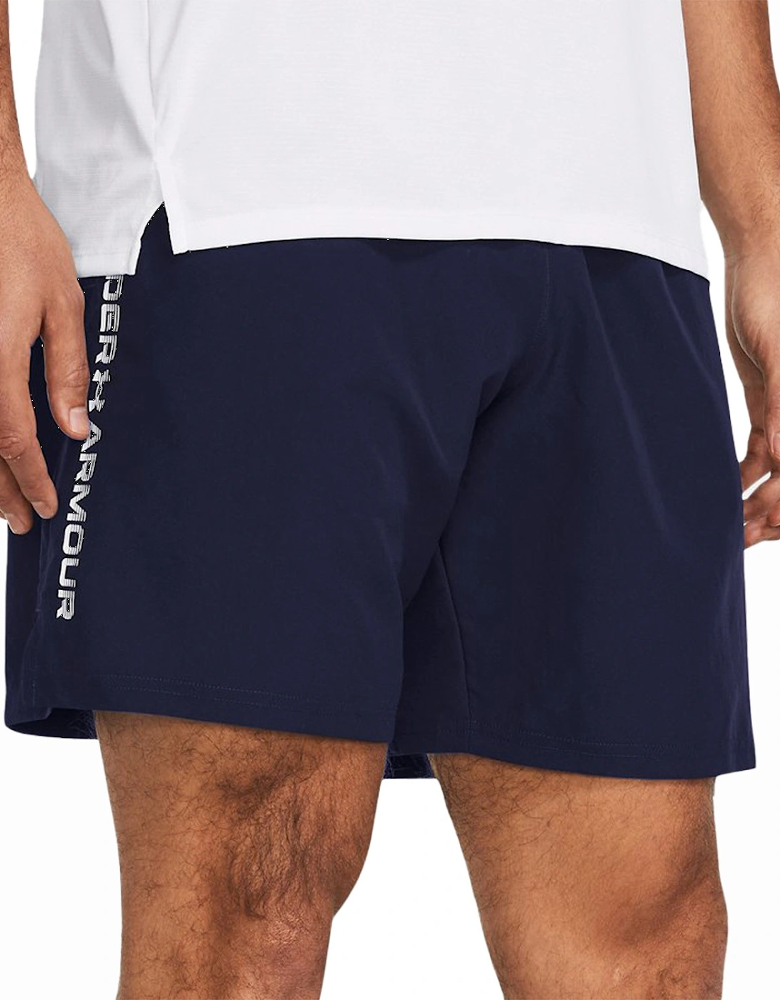 Mens Tech Woven Wordmark Shorts (Navy)