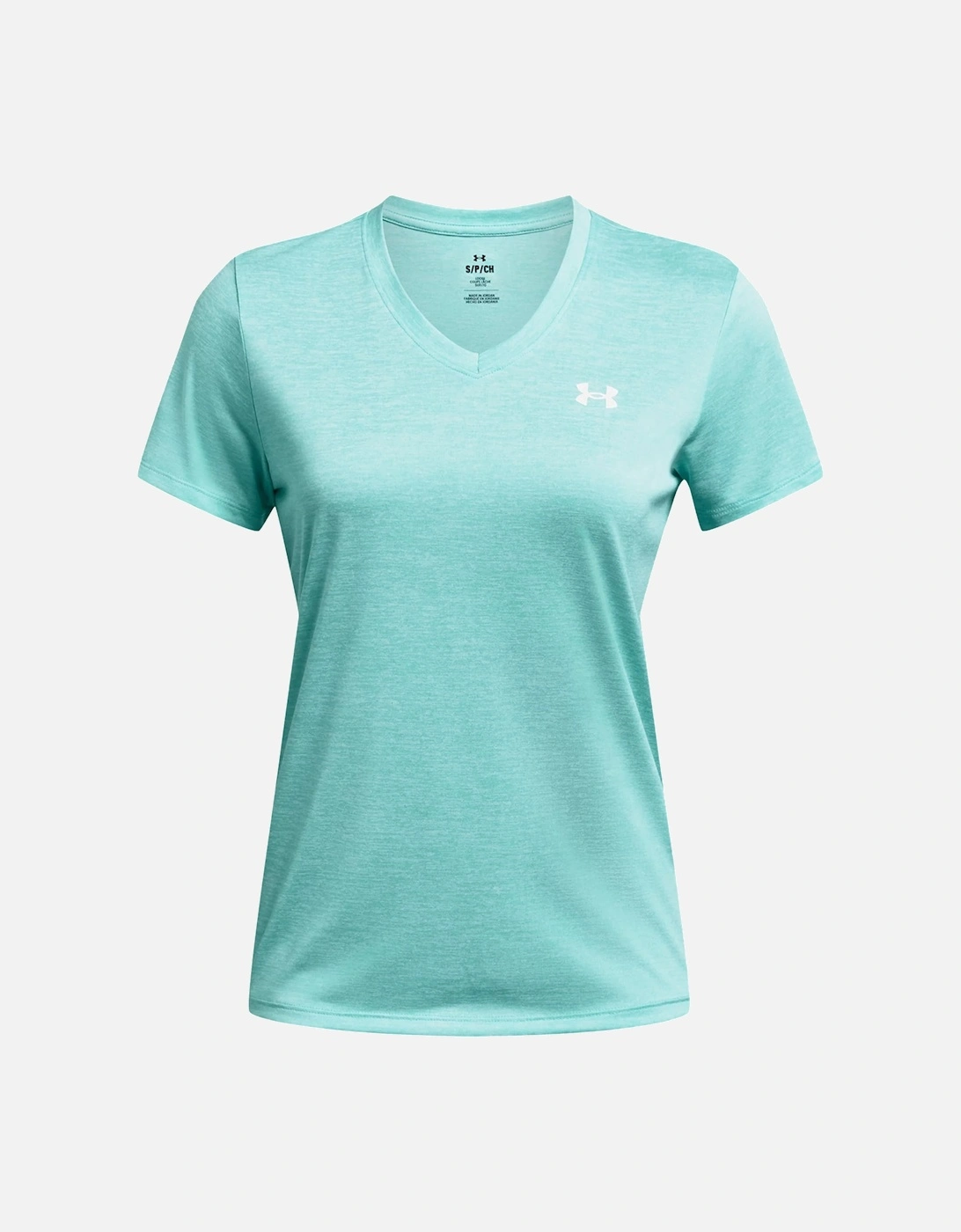 Womens Tech Twist V-Neck T-Shirt (Turquoise), 5 of 4
