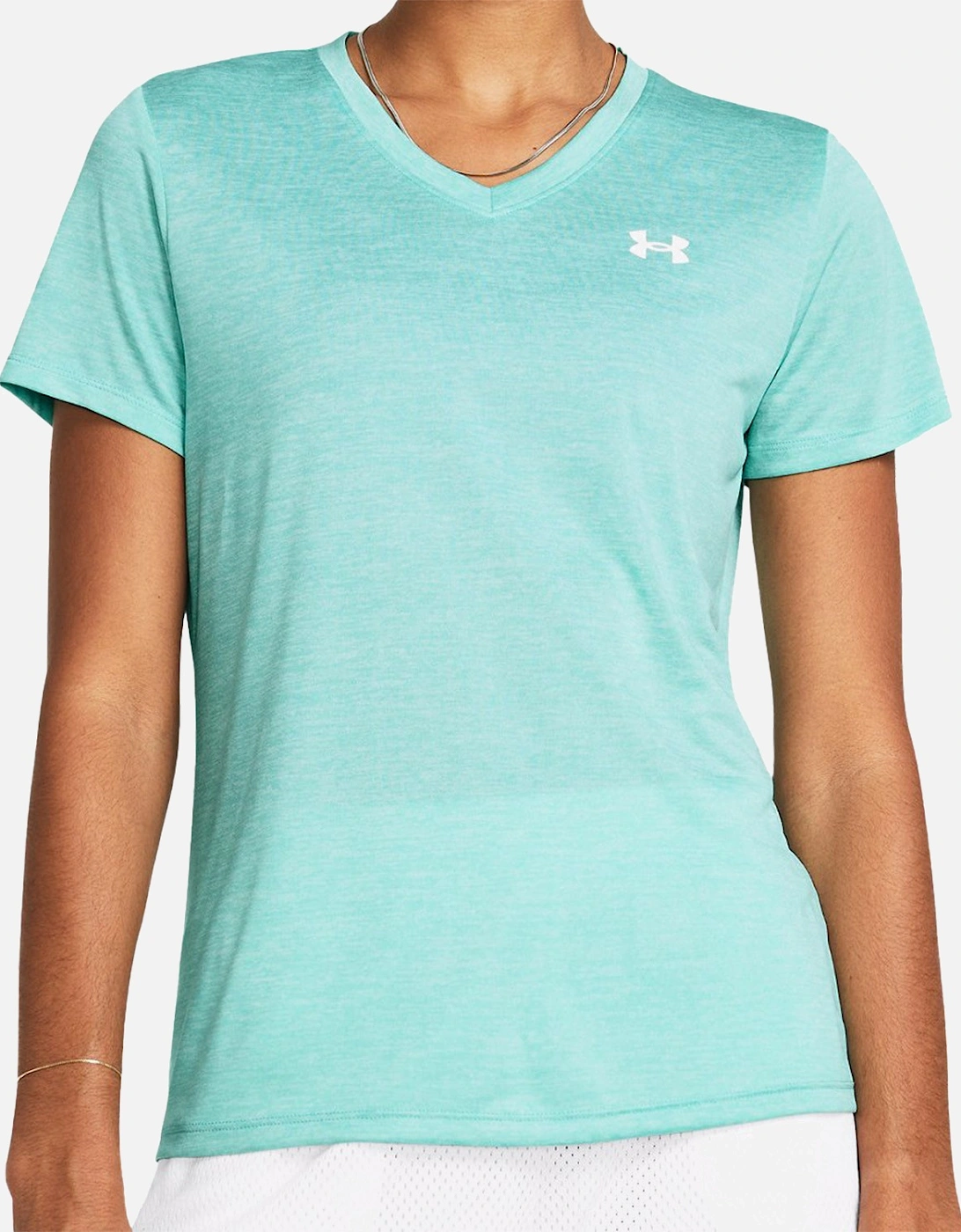 Womens Tech Twist V-Neck T-Shirt (Turquoise)