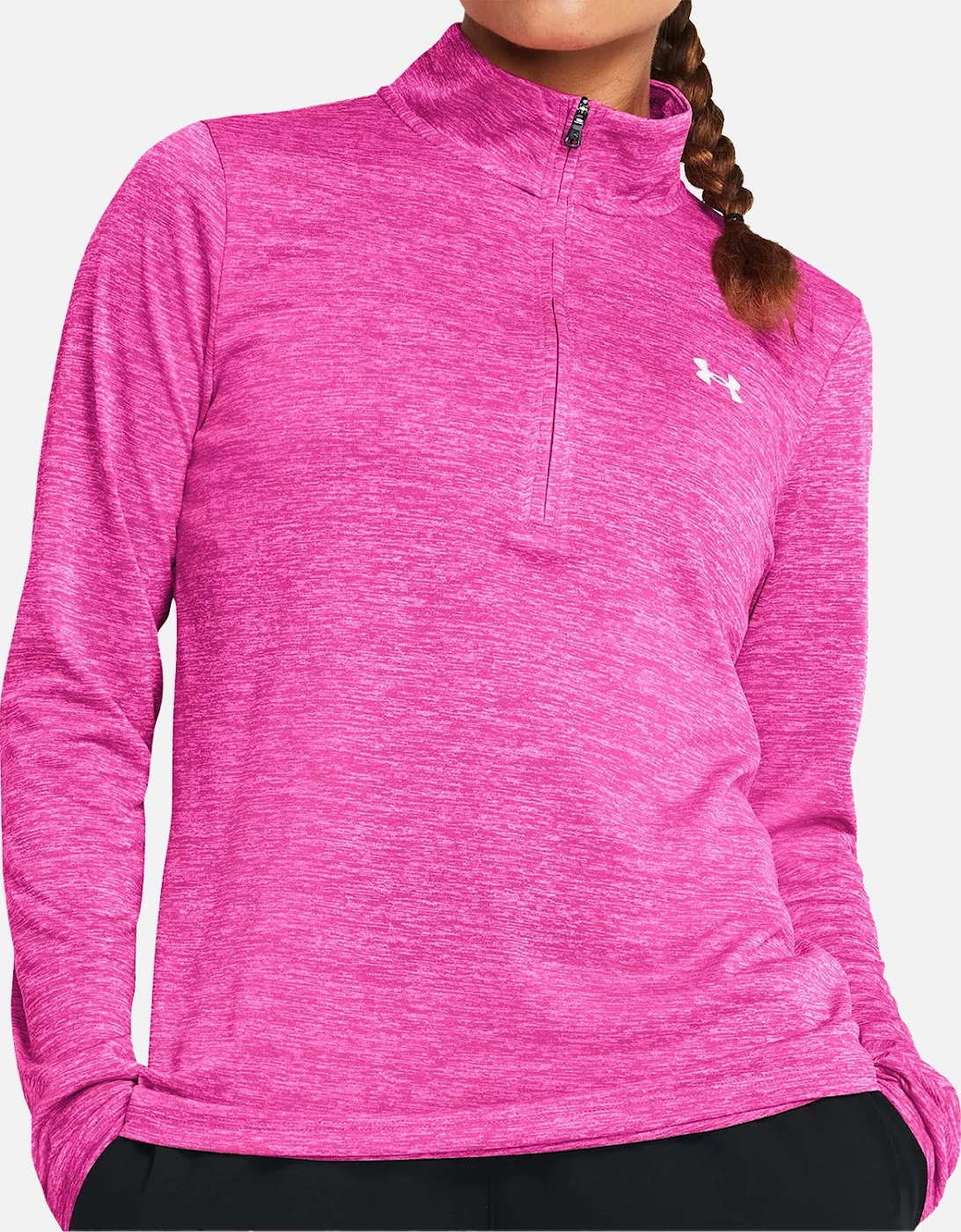 Womens Tech Twist 1/2 Zip Sweatshirt (Pink)