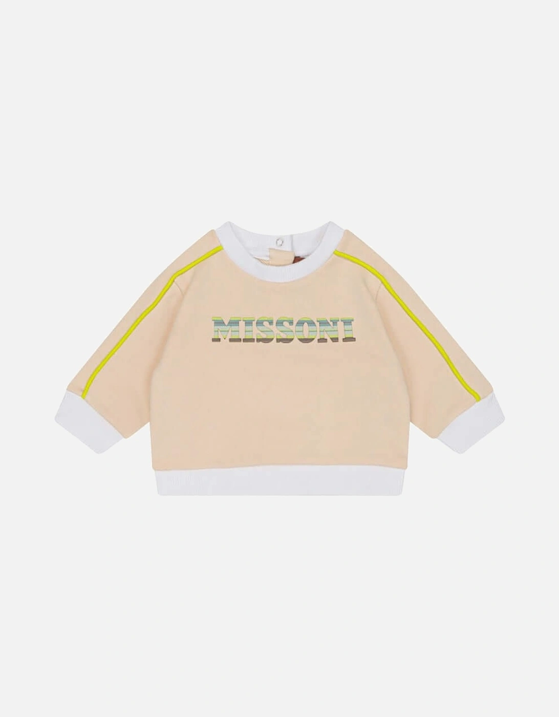 Baby Boys Peach Logo Cotton Sweatshirt, 4 of 3
