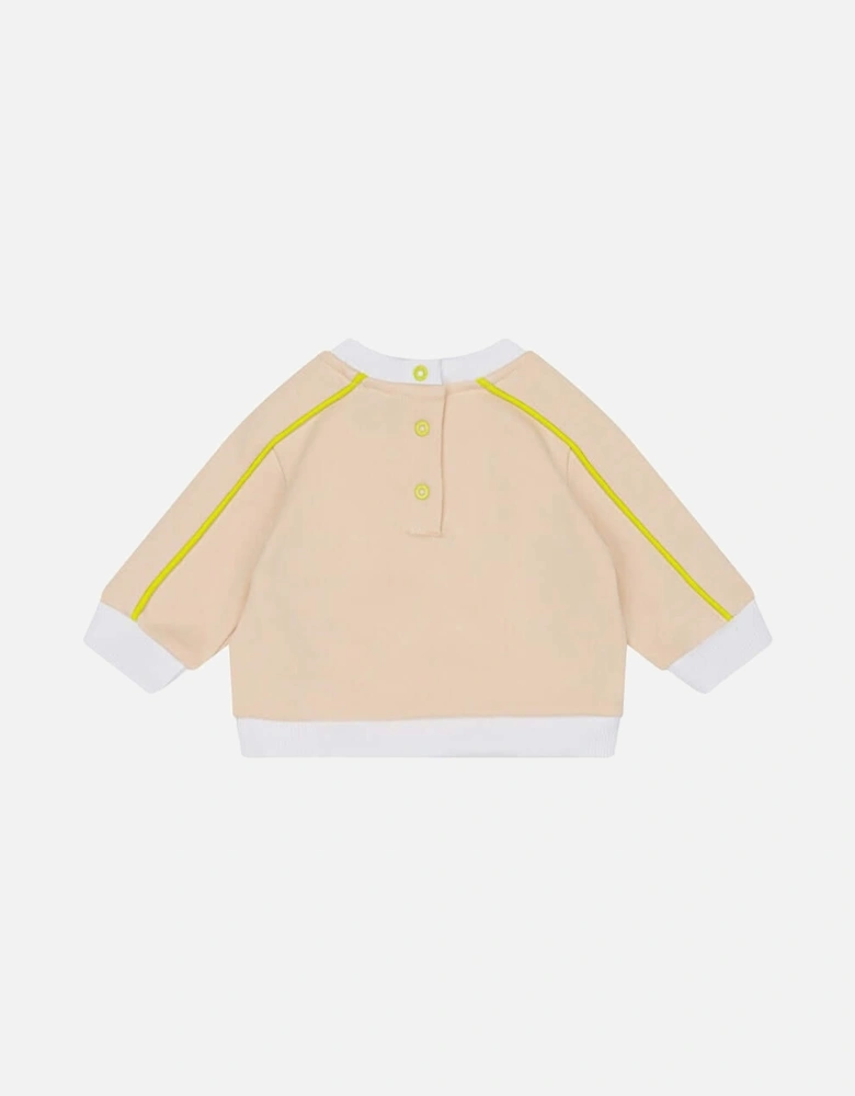 Baby Boys Peach Logo Cotton Sweatshirt