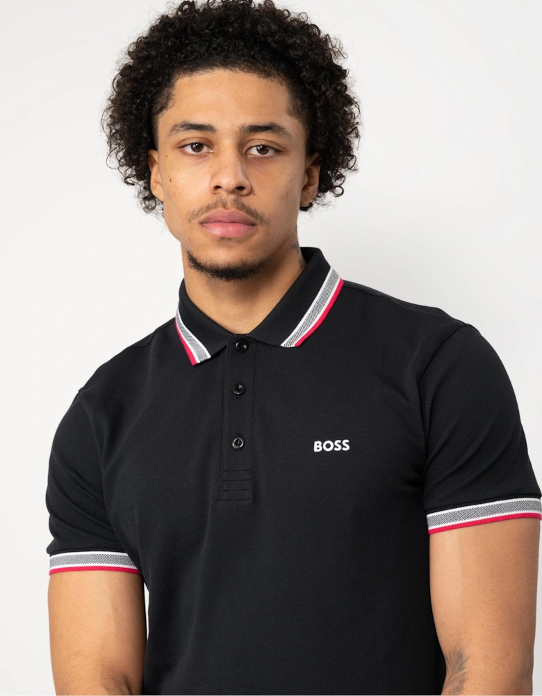 BOSS Green Paddy Mens Organic Cotton Polo With Contrast Logo Details