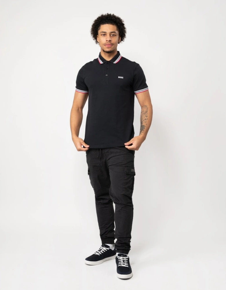 BOSS Green Paddy Mens Organic Cotton Polo With Contrast Logo Details