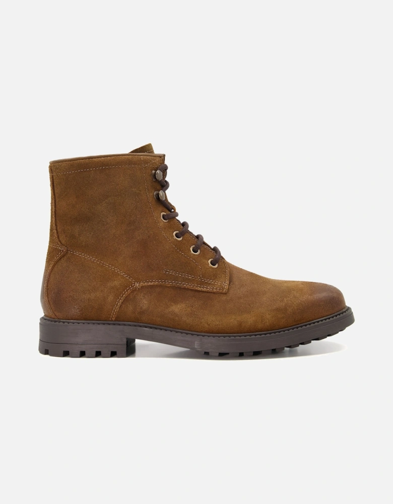 Mens Card - Textured Suede Lace-Up Boots