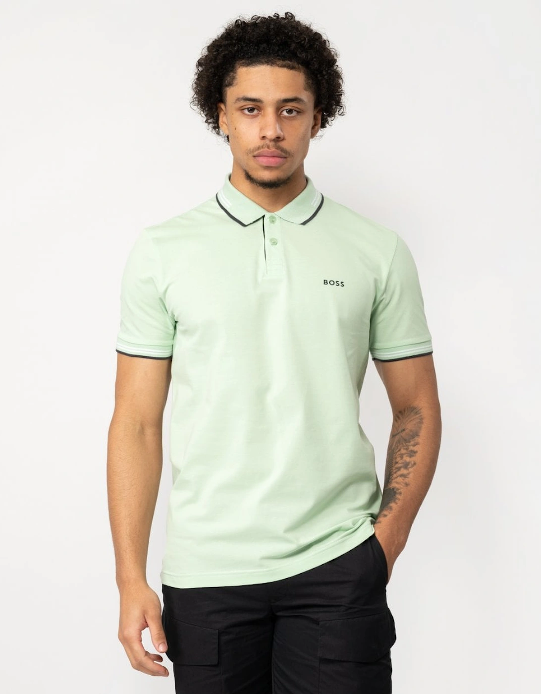 BOSS Green Paul Mens Short Sleeve Polo Shirt With Contrast Tipping, 5 of 4