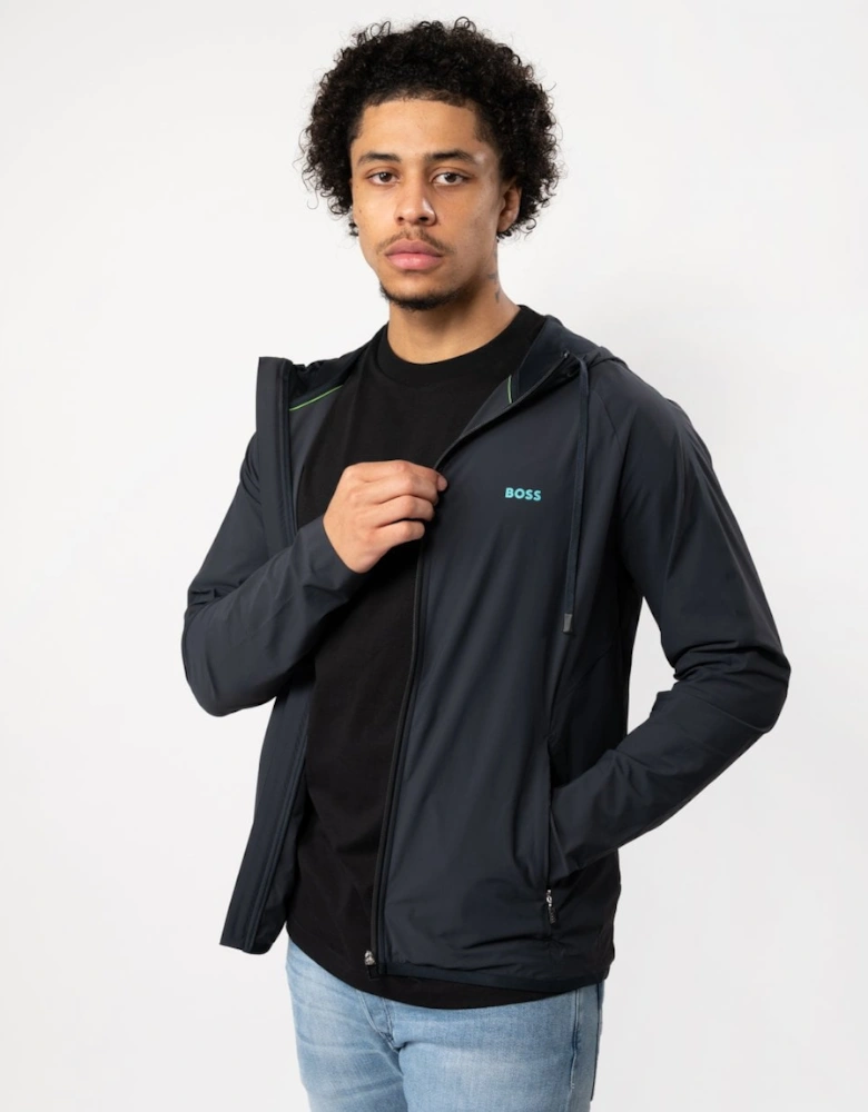 BOSS Green Sicon Active 1 Mens Zip-Up Hoodie with Decorative Reflective Details