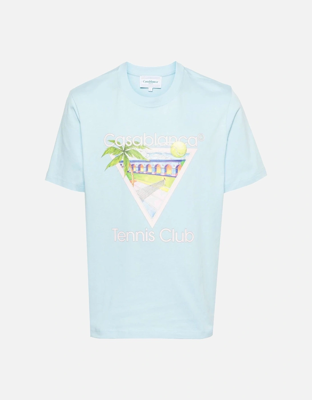 Tennis Club Printed T-Shirt in Pale Blue, 6 of 5
