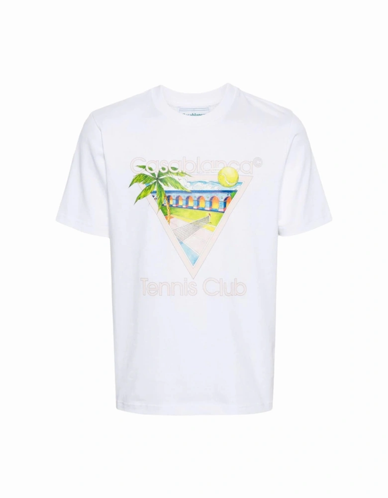 Tennis Club Icon Printed T-Shirt in White