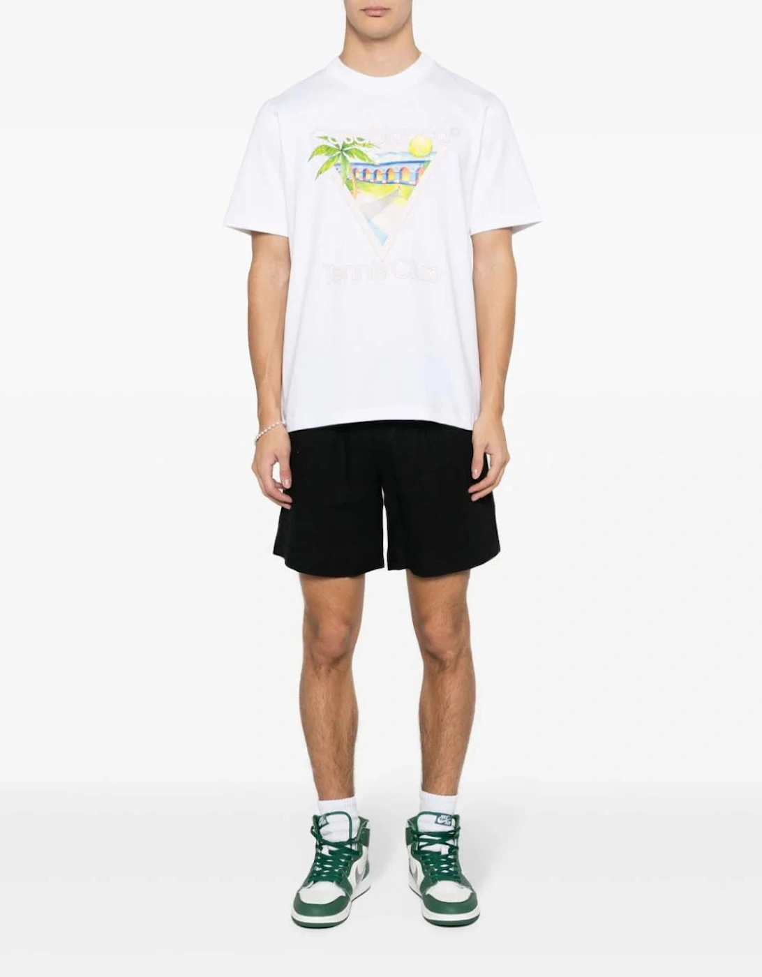 Tennis Club Icon Printed T-Shirt in White