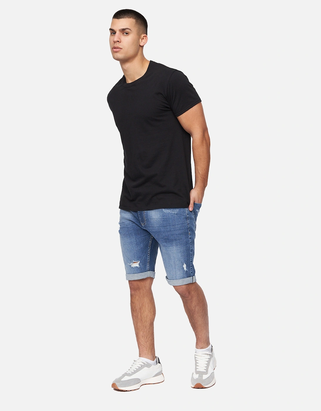 Mens Riptrey Abraised Denim Shorts