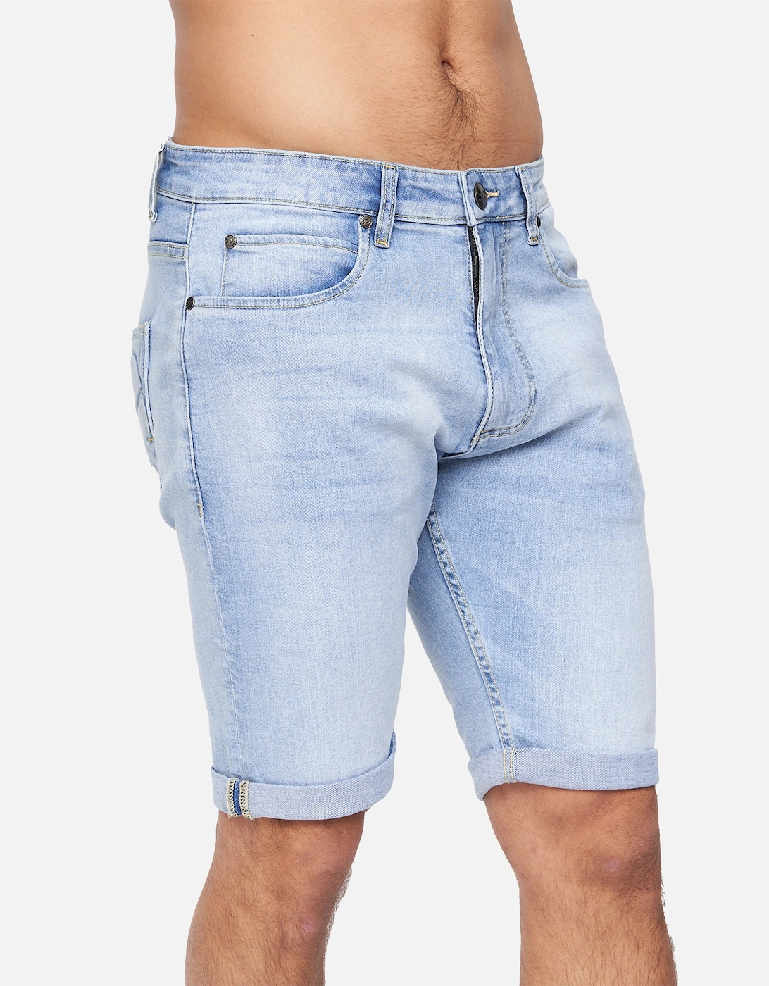 Mens Tonwin Denim Embossed Shorts, 6 of 5