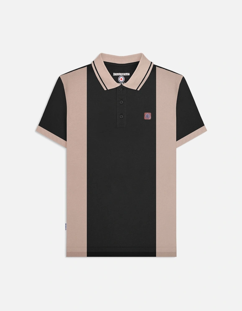 Mens Vintage Colourblock Retro Polo Shirt