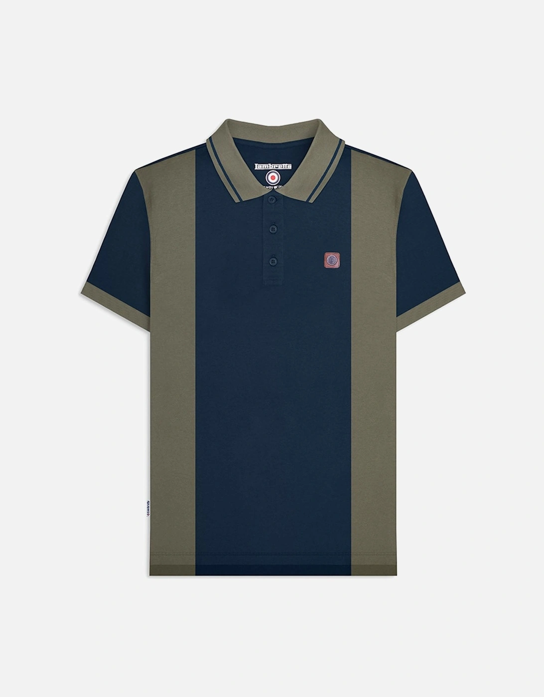 Mens Vintage Colourblock Retro Polo Shirt