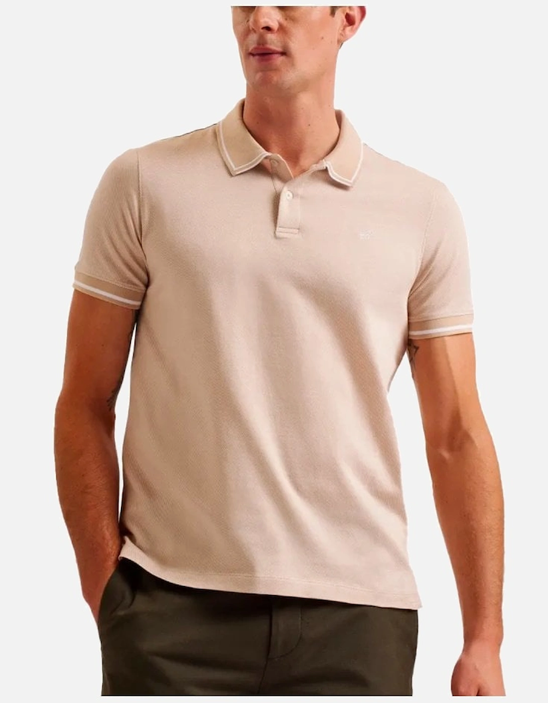 Helta Jersey Polo Shirt Taupe, 5 of 4