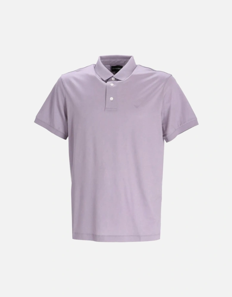 Stretch Cotton Polo Shirt Purple