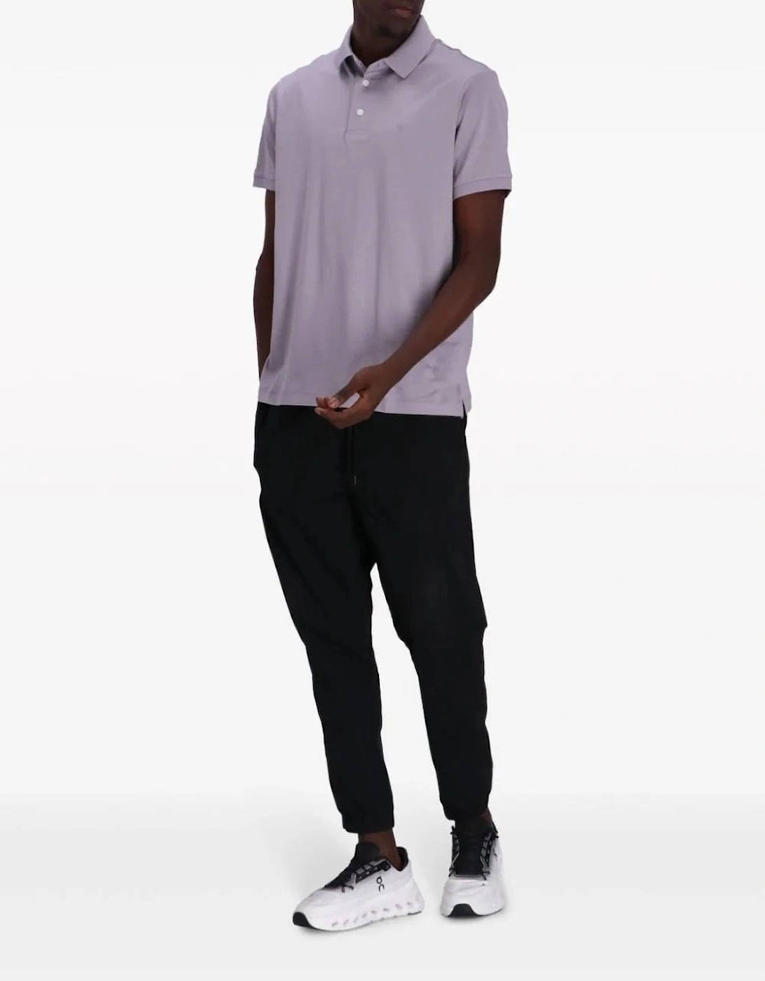 Stretch Cotton Polo Shirt Purple