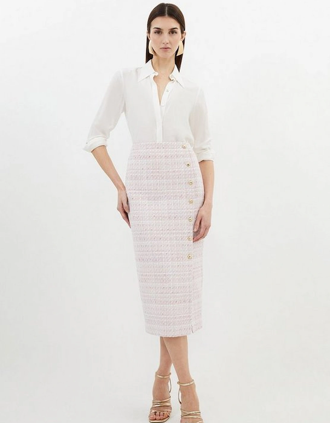 Tailored Boucle Pencil Skirt, 5 of 4