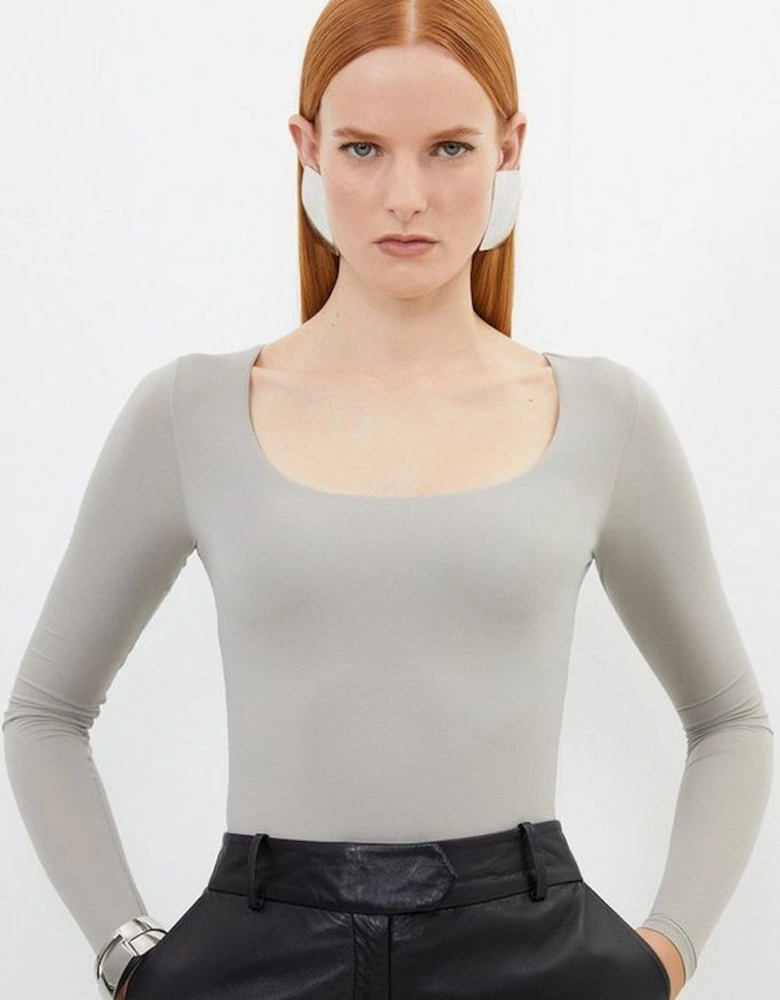 Contour Jersey Square Neck Long Sleeve Top