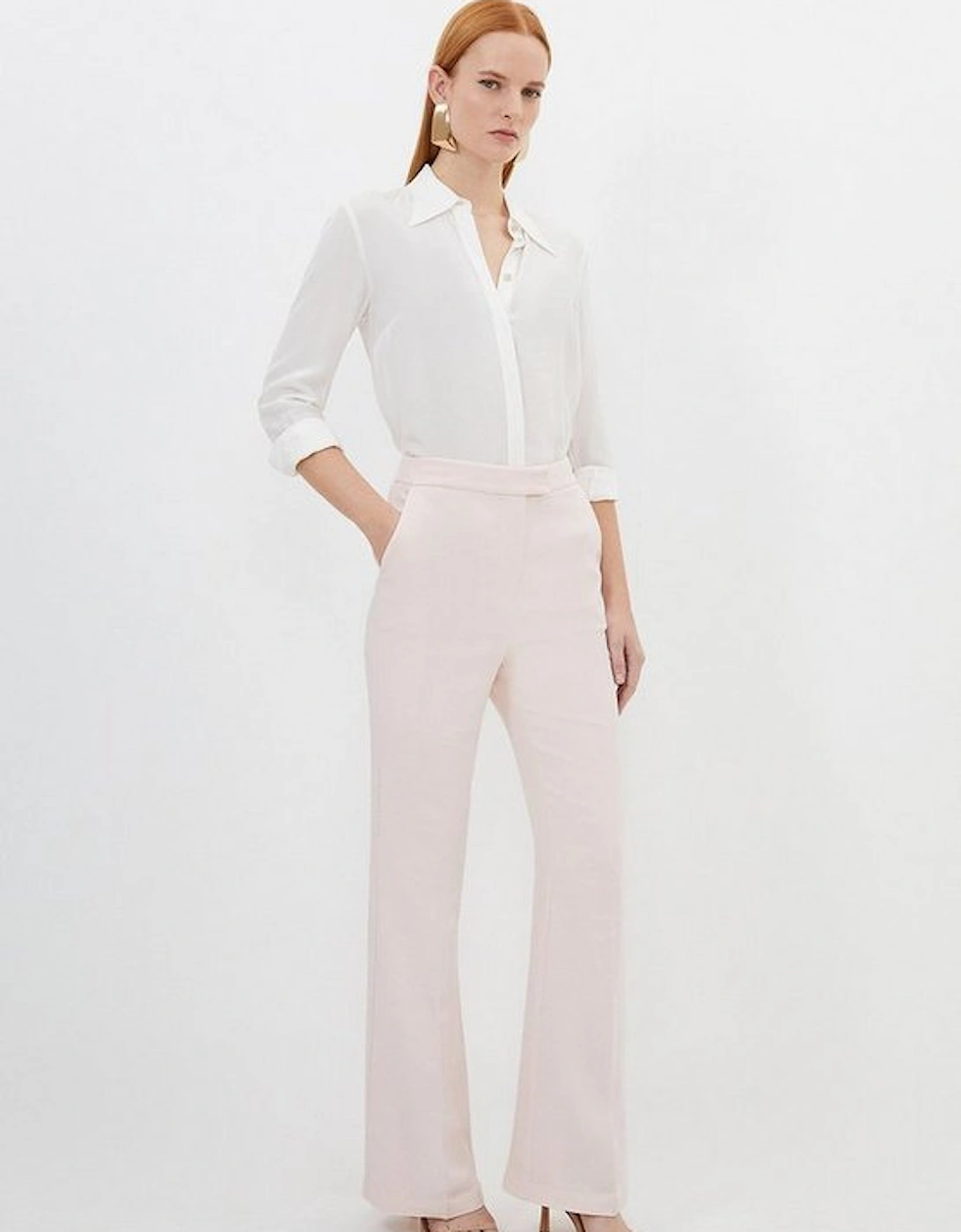 Compact Viscose Slim Leg Tailored Trousers, 5 of 4