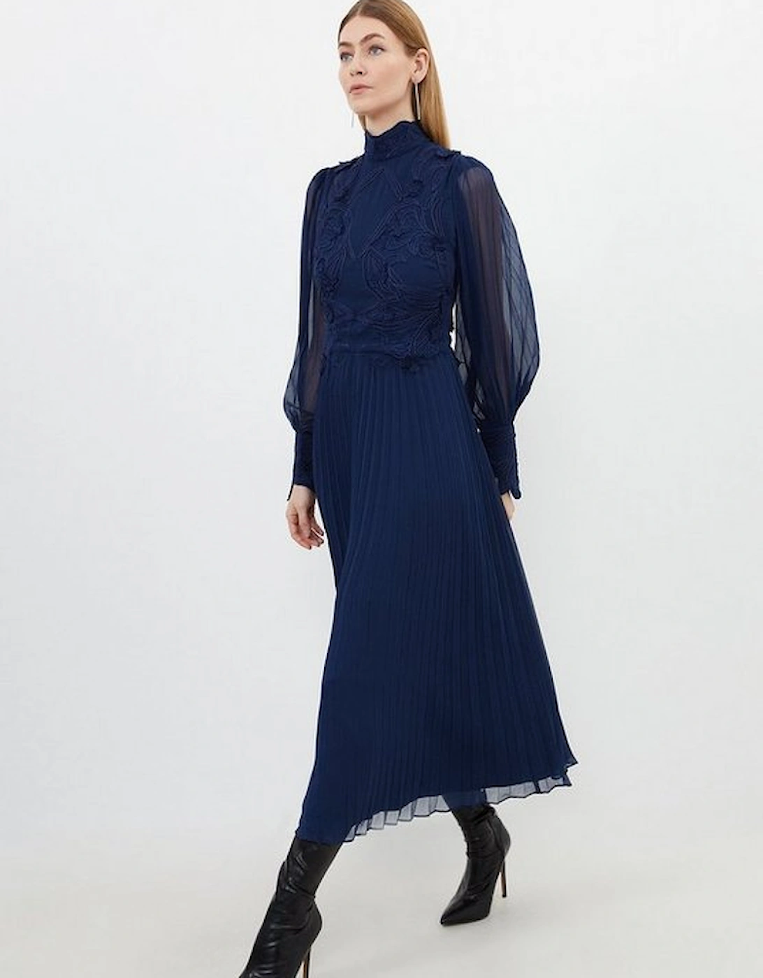Lace Applique Woven Maxi Dress, 5 of 4