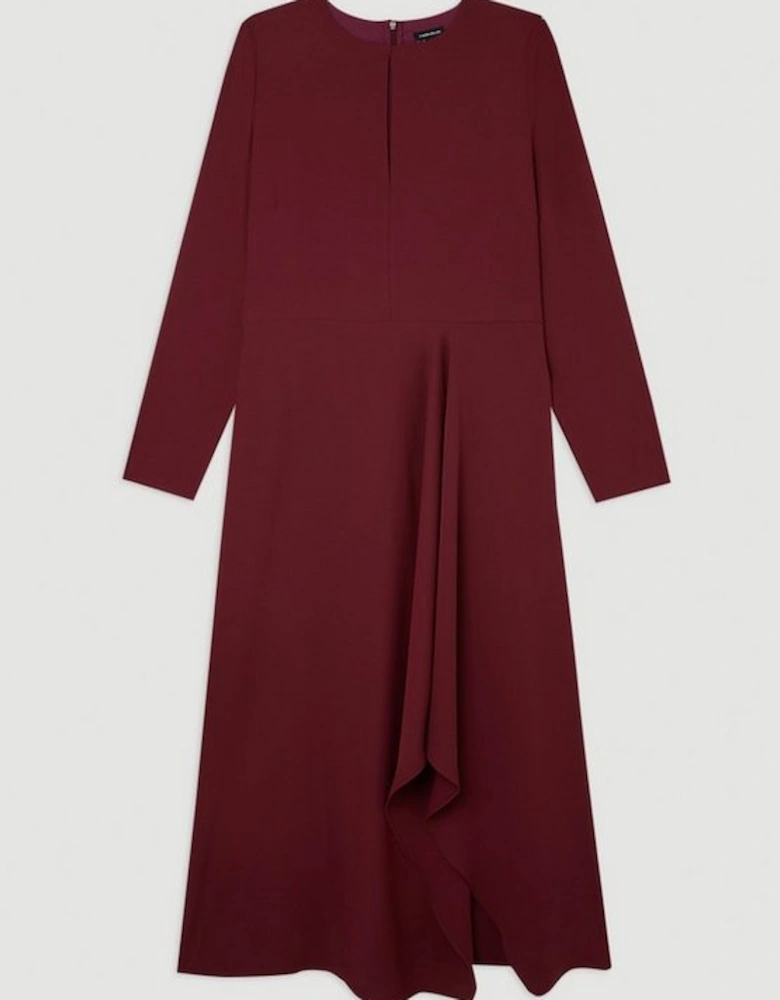Plus Size Premium Crepe Asymmetric Drape Waterfall Dress