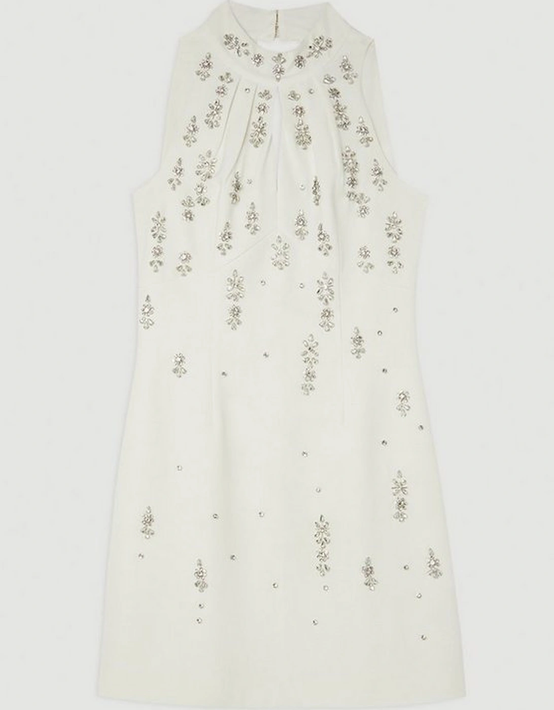 Crystal Embellished Mini Halter Dress