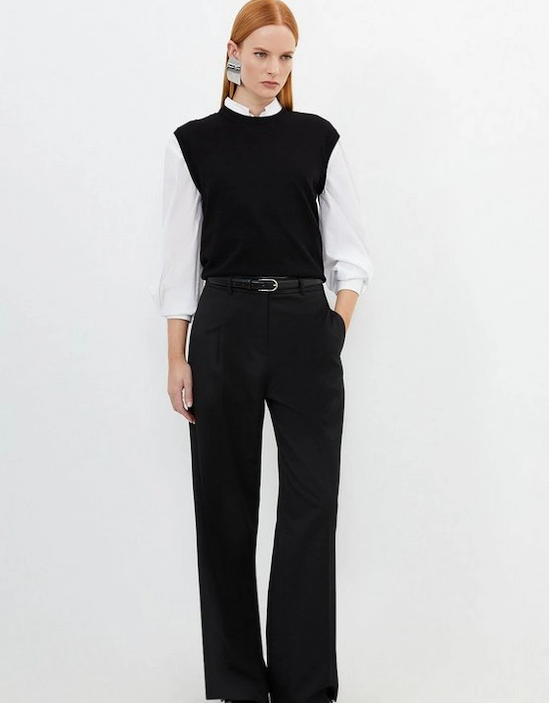 Tailored Premium Twill Wide Leg Trousers, 5 of 4