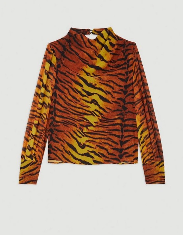 Wild Tiger Printed Georgette Woven Blouse