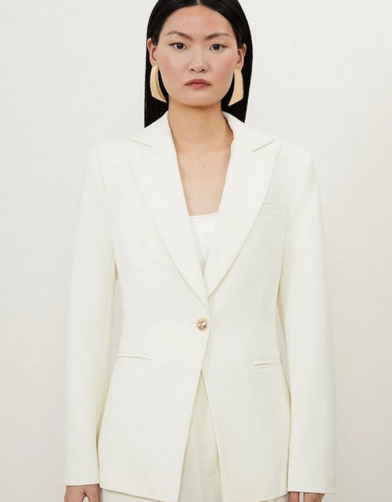Petite Compact Stretch Single Breasted Tailored Blazer