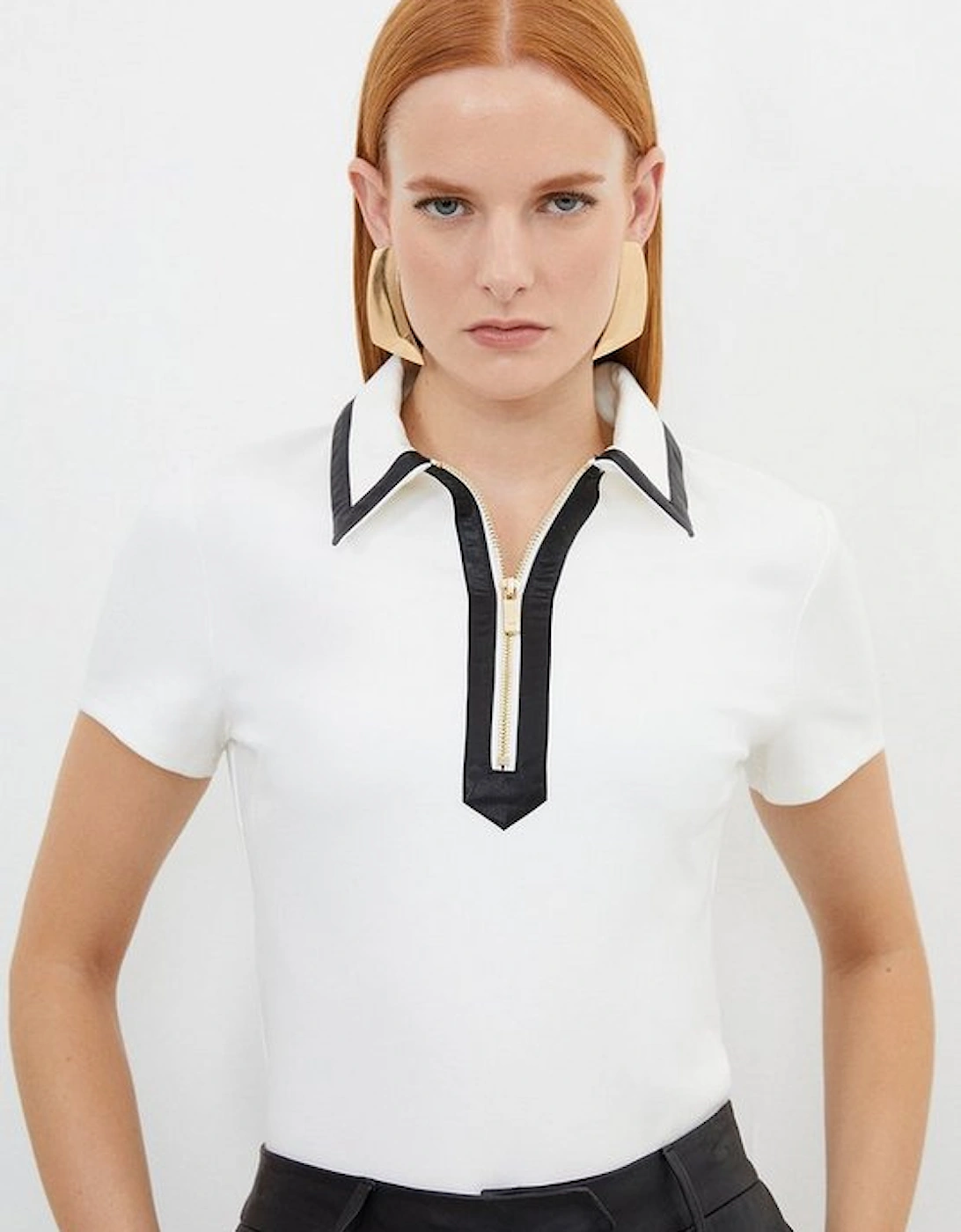 Ponte And Pu Zip Detail Top, 2 of 1